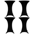 Housses élastiques de table Ø 70 cm Noir 4 pcs