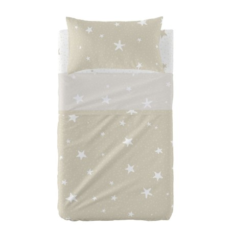 Bedding set HappyFriday Basic Kids Little star Beige Baby Crib 2 Piece