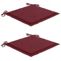Chaises pliables d'extérieur lot de 2 et coussins Bois d'acacia