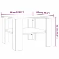 Table basse Chêne marron 60x60x42 cm Bois d'ingénierie