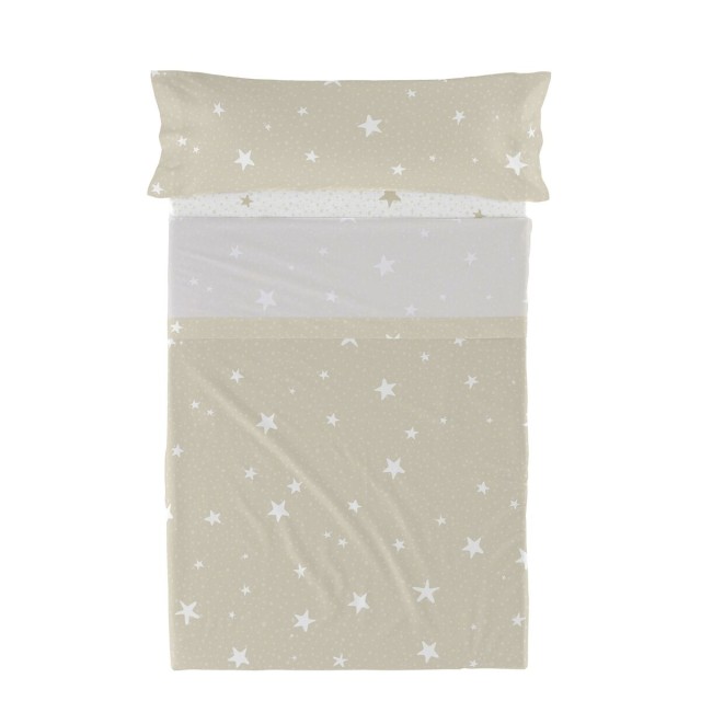 Bedding set HappyFriday Basic Kids Little star Beige Single 180 x 270