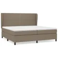 cadre de lit avec matelas Taupe 200x200 cm Tissu