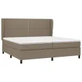 cadre de lit avec matelas Taupe 200x200 cm Tissu