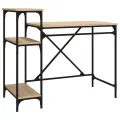 Bureau avec étagères chêne 105x50x90cm bois d'ingénierie et fer