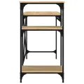 Bureau avec étagères chêne 105x50x90cm bois d'ingénierie et fer