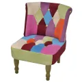 Chaises en style français lot de 2 avec design patchwork tissu