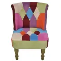 Chaises en style français lot de 2 avec design patchwork tissu