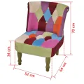 Chaises en style français lot de 2 avec design patchwork tissu