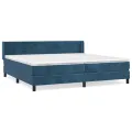 cadre de lit et matelas Bleu foncé 200x200cm Velours