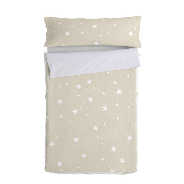 Bettbezug ohne Füllung. HappyFriday Basic Kids Little star Beige 90 x