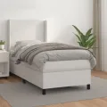 cadre de lit avec matelas Blanc 100x200cm Similicuir