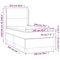 cadre de lit avec matelas Blanc 100x200cm Similicuir