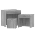Tables gigognes 3 pcs Sonoma gris Bois d'ingénierie