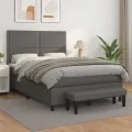 cadre de lit avec matelas Gris 140x190 cm Similicuir