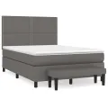 cadre de lit avec matelas Gris 140x190 cm Similicuir