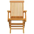 Chaises de jardin avec coussins crème lot de 8 Bois teck massif