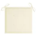 Chaises de jardin avec coussins crème lot de 8 Bois teck massif