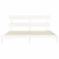 Cadre de lit sans matelas blanc 200x200 cm bois massif de pin