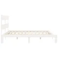 Cadre de lit sans matelas blanc 200x200 cm bois massif de pin
