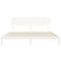 Cadre de lit sans matelas blanc 200x200 cm bois massif de pin
