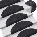 Tapis autoadhésifs de marches 5 pcs Noir 65x21x4 cm Aiguilleté