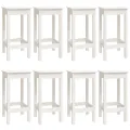 Ensemble de bar 9 pcs Blanc Bois de pin massif