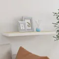 Étagère flottante murale chêne et blanc 80x23,5x3,8 cm MDF