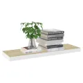 Étagère flottante murale chêne et blanc 80x23,5x3,8 cm MDF