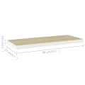 Étagère flottante murale chêne et blanc 80x23,5x3,8 cm MDF
