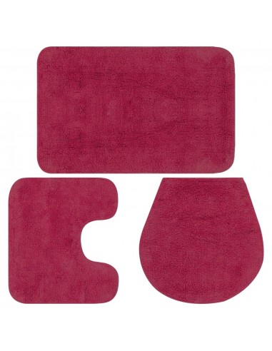 Jeu de tapis de salle de bain 3 pcs Tissu Fushsia