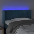 Tête de lit à LED Bleu foncé 93x16x78/88 cm Velours