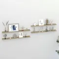 Étagères murales 4 pcs blanc et chêne sonoma 100x9x3 cm