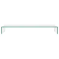 Meuble TV/pour moniteur 100x30x13 cm verre transparent