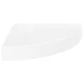 Étagères d'angle flottantes 4pcs blanc brillant 25x25x3,8cm MDF