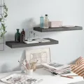Étagère murale flottante 2 pcs Gris brillant 60x23,5x3,8 cm MDF