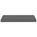 Étagère murale flottante 2 pcs Gris brillant 60x23,5x3,8 cm MDF