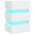 Table de chevet à LED blanc 45x35x67 cm bois d'ingénierie
