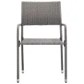Chaise à dîner de jardin empilable lot de 4 gris résine tressée