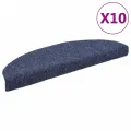 Tapis autoadhésifs de marches 10 pcs Bleu 65x21x4 cm Aiguilleté