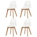 Chaises à manger lot de 4 Blanc Plastique