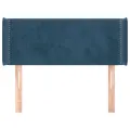 Tête de lit avec oreilles Bleu foncé 93x16x78/88 cm Velours