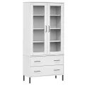 Bibliothèque avec pieds en métal Blanc 85x35x172,5 cm Bois OSLO