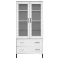 Bibliothèque avec pieds en métal Blanc 85x35x172,5 cm Bois OSLO
