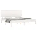 Cadre de lit sans matelas blanc 200x200 cm bois massif de pin