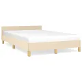 Cadre de lit sans matelas crème 120x200 cm tissu