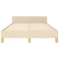 Cadre de lit sans matelas crème 120x200 cm tissu