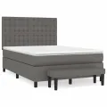 cadre de lit avec matelas Gris 140x200 cm Similicuir