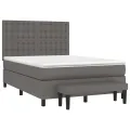 cadre de lit avec matelas Gris 140x200 cm Similicuir