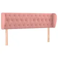Tête de lit avec oreilles Rose 163x23x78/88 cm Velours