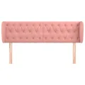 Tête de lit avec oreilles Rose 163x23x78/88 cm Velours